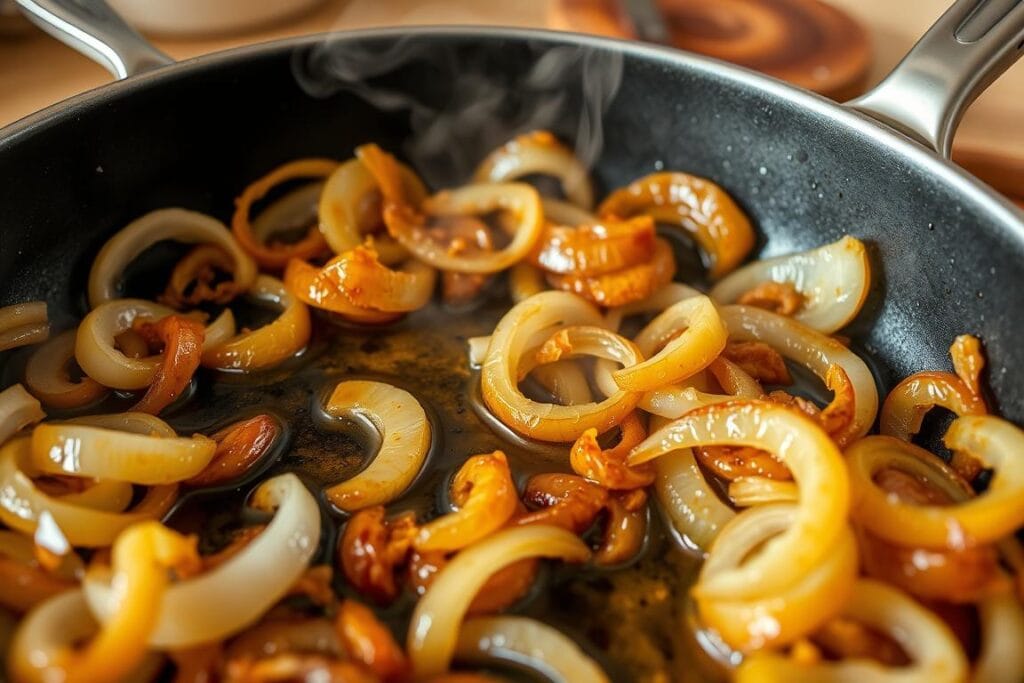 Caramelizing onions for french onion soup rice