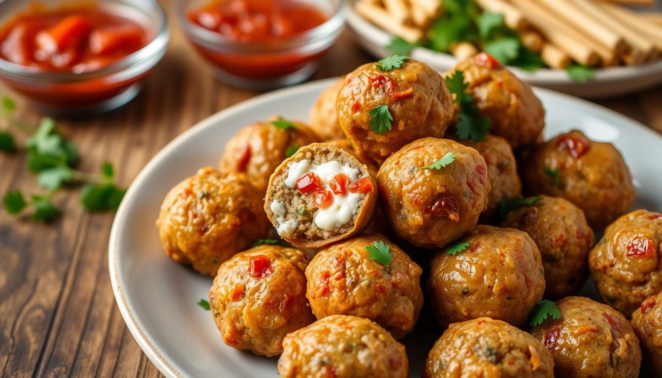 rotel cream cheese sausage balls​