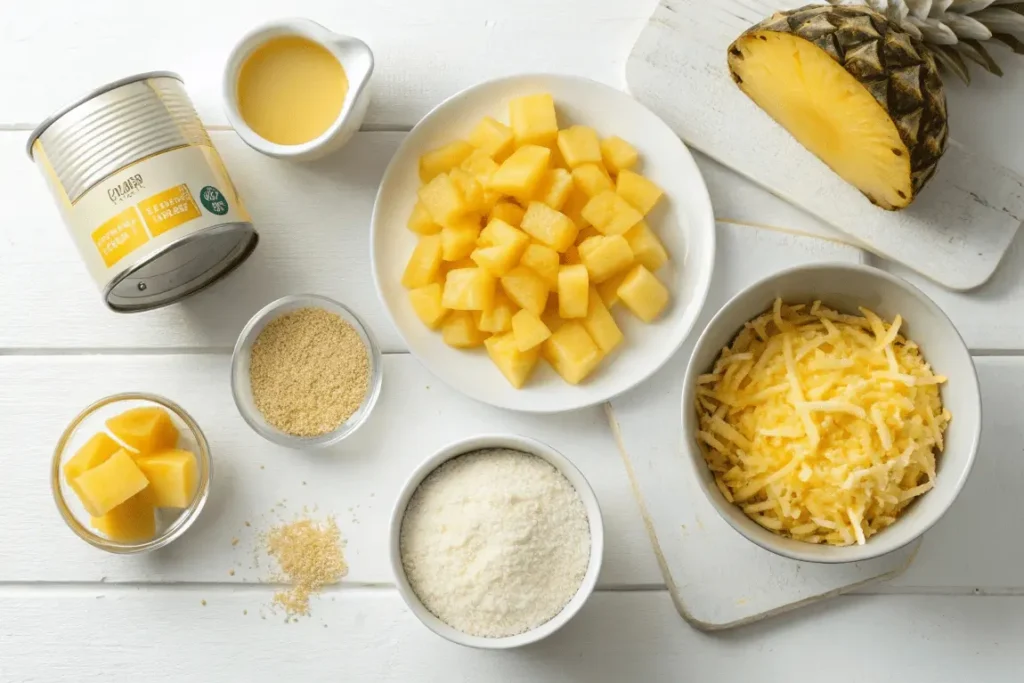 Pineapple Casserole ingredients