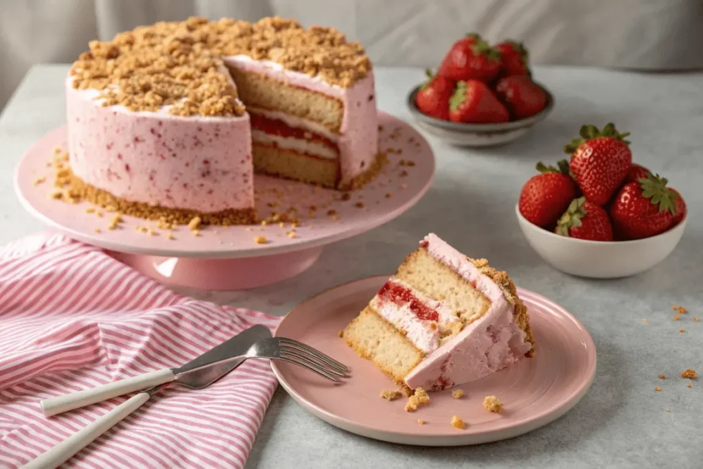 strawberry crunch cake